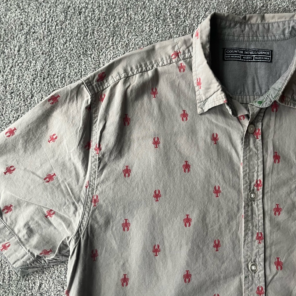 Lobster Pattern Hawaiian Shirt Size M